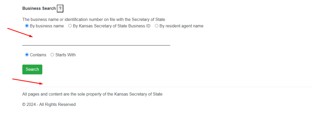 Kansas Secretary Of State Business Search | Enter Search Criteria