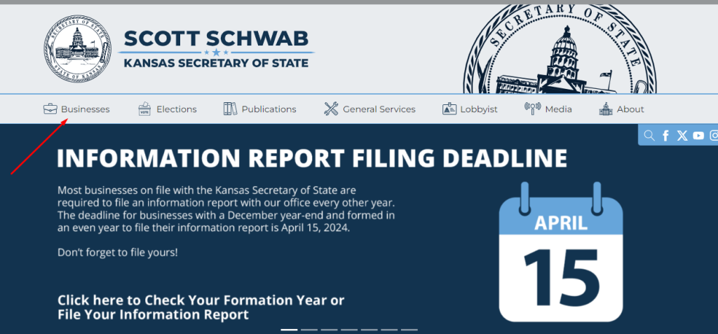 Kansas Secretary Of State Business Search | Go to Business Services