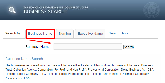 Utah Business Entity Search