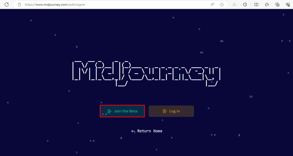 create an account on Midjourney